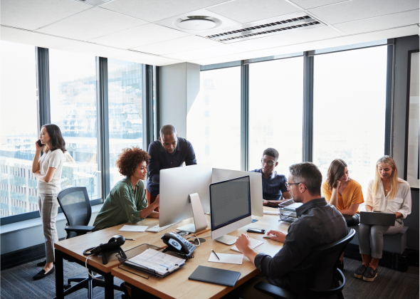 Business team working together in a meeting room